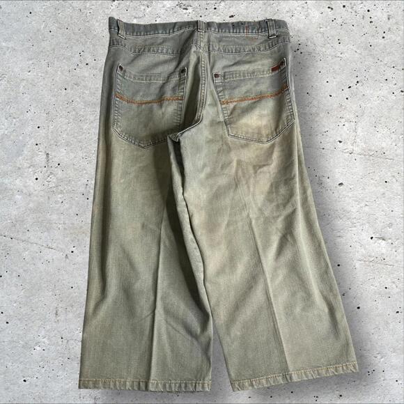 Karl Kani Gold Capri Pants Mens Streetwear Hip Hop Denim‎ Pocket Stripe Size 34 - Picture 2 of 9